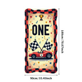 thumbnail image 3 of Racing Themed Backdrop Banner with ONE Lettering and Checkered Flags, Party Decorations for First Birthday Party, Photography Props, Kids Party Supplies, Decor Background, 3 of 4