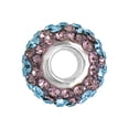 thumbnail image 2 of Sterling Silver Crystal Charm Bead White, Aquamarine & Lavender Color Charm Bracelet Compatible, 13 mm, 2 of 2