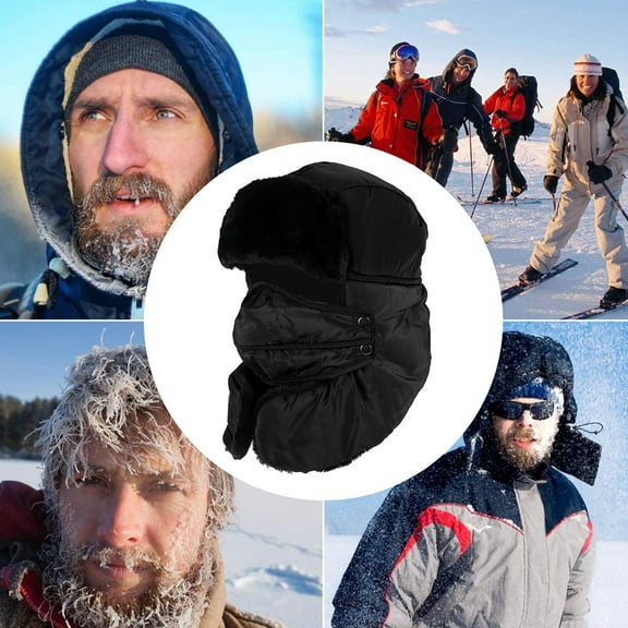 Fyeme Outdoor Warm Cotton Hat Winter Windproof and Snowproof Ear Protection with Removable mask Unisex