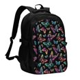 thumbnail image 1 of Balery Rainbow Butterflies Mochila con carga USB para hombre y mujer - Mochila impermeable y antirrobo para laptop con puerto USB para viajes, trabajo, 1 of 7