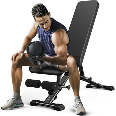 Weight Bench, Adjustable Strength Training Bench for Full Body Workout with Fast Folding-New Version