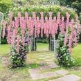 thumbnail image 5 of Artificial Wisteria Flower Vines Garland,12 Pcs Flower Strings for Home Decor and Wedding Party Decorations,Fake Hanging Flowers for Wall Decoration,Topboutique Silk Wisteria Flowers,Pink, 5 of 8
