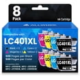 thumbnail image 1 of Cartuchos de Tinta ALLWORK LC401XL para Impresoras Brother MFC - Paquete de 8, 1 of 7