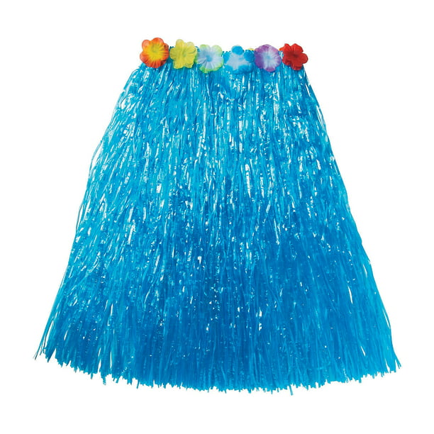 Adult Flowered Hula Skirt Blue 1Pc - Apparel Accessories - 1 Piece ...