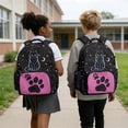thumbnail image 5 of Xixirimido Kids School Bag 17" Backpack for Boys & Girls Lightweight Large Capacity Bookbag for Elementary Middle School Students, Cat & Paw Moon Stars Print, 5 of 8