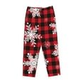 thumbnail image 4 of Kll Womens Snowflakes On A Buffalo Plaid Print Pajama Pants Soft Pajama Bottoms For Women Cozy Lounge Pants, 4 of 9