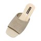 thumbnail image 1 of Amzcrzy Zapatos de mujer,Zapatos de mujer,Zapatillas de mujer, Sandalias de tacón grueso acanaladas para mujer, elegantes sandalias tipo mule de tela blanca. Sandalias Mujer Zapatillas De Casa, 1 of 6