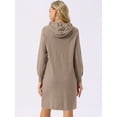thumbnail image 4 of DARING DIVA Pullover Sweatshirt Long Sleeve Hoodie Dress with Pockets L Deep Khaki, 4 of 6