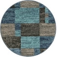 thumbnail image 2 of Rugs.com Equinox Collection Rug – 3' 3 Round Blue Gray Low Rug Perfect For Kitchens, Dining Rooms, 2 of 6