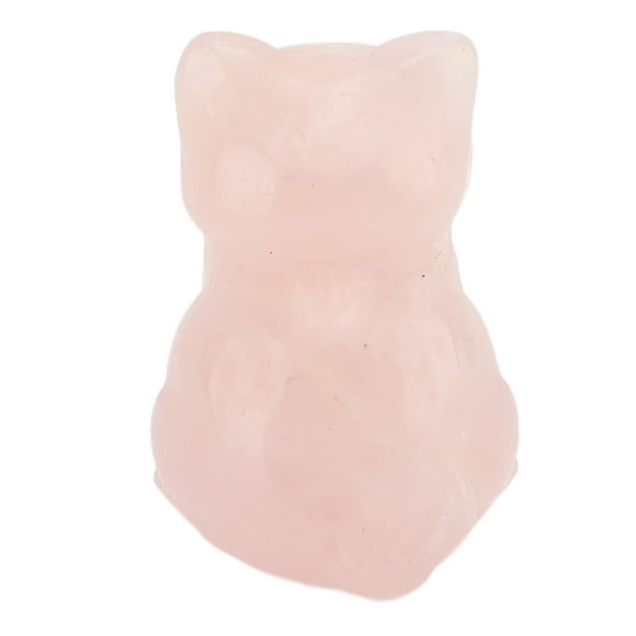 Lucky Cat Crystal Statue Hand Carved Gemstone Figurine for Home Office Attracting Luck Prosperity Wisdom Nature Beauty Small Size 1.2 X 0.8in with Crystal Sitting Cat Decor