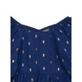 thumbnail image 3 of Zac Kids Girls Gold-Foil Printed Puff-Sleeve Dress, Sizes 4-18, 3 of 3