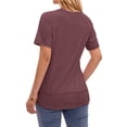 thumbnail image 4 of Fantaslook Short Sleeve Shirts for Women Curved Hem Tunic Tops Casual T Shirt Basic Tees, 4 of 9