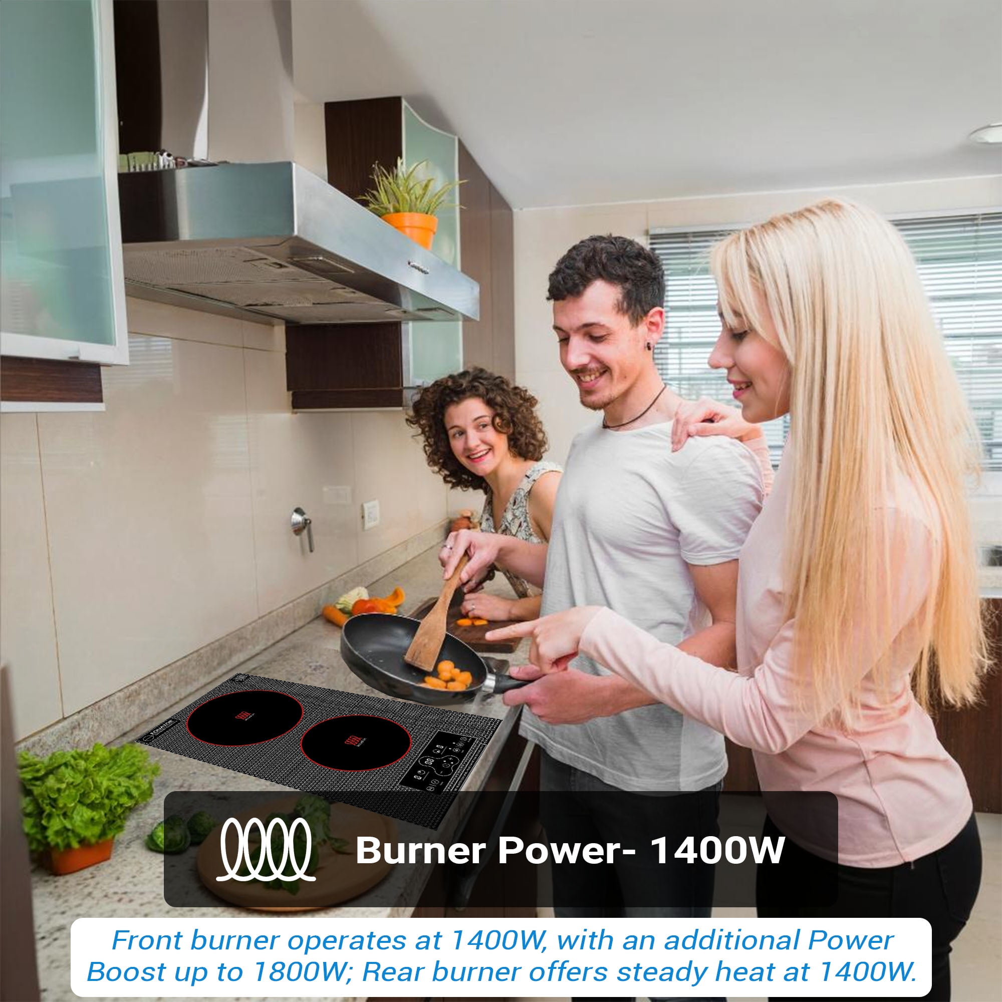Equator 12-Inch Built-in or Freestanding Vertical 2-Burner Induction Cooktop, 110V