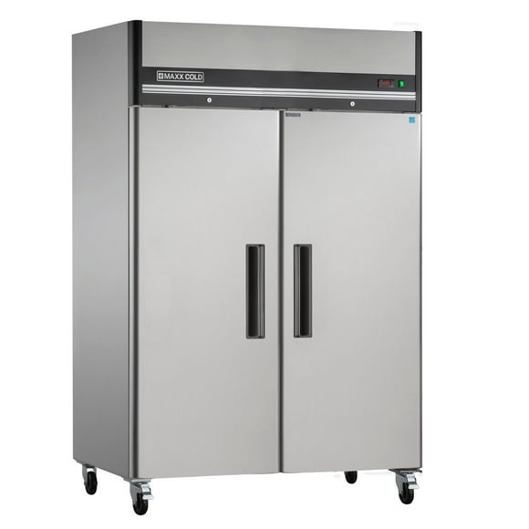 Maxx Cold MXCR-49FD 54" X-Series Reach In Refrigerator with 49 Cu. Ft. Capacity Painted Aluminum Interior CFC-Free Polyurethane Insulation Automatic Defrost System and Interior Ligh
