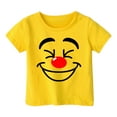 thumbnail image 4 of Toddler Girls T-Shirts Summer Clown Smiley Face Printinground Neck Short Sleeve Multicolor Tee Children Girls Comfort Style Athleisure Playtime And Outdoor T-Shirts，6 -7 Years, 4 of 4