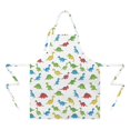 thumbnail image 2 of White Cartoon Dinosaurs Pattern Apron-Garden Aprons for Women with Pockets-Cotton Linen Waterproof Kitchen Cooking Gardening Aprons Adjustable for Kitchen,Cooking,BBQ and Salon 33x27 Inch, 2 of 7