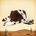 thumbnail image 2 of Cow Print Cowboy Hat for Adults Funny Cowgirl Hat Straw Western Hat Party Hat for Women Men, 2 of 8