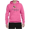 thumbnail image 2 of Wild Bobby, Bee Happy Motivational Inspirational Teachers, Pop Culture, Unisex Graphic Hoodie Sweatshirt, Neon Pink, X-Large, 2 of 4
