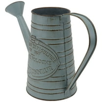 COSMOBETTY 1Pc Vintage Iron Flower Vase Light Grey with Bucket Shape for Indoor Decoration