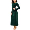 thumbnail image 3 of Vestido Urban CoCo de manga larga de terciopelo fruncido, verde elástico, 3 of 6