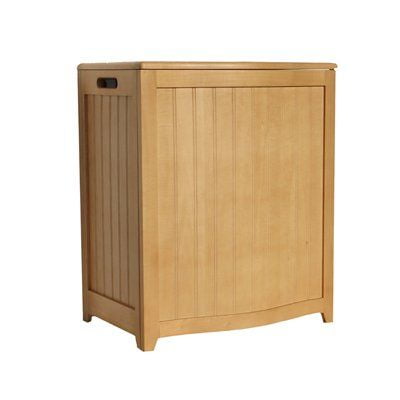 Oceanstar Natural Finished Bowed Front Laundry Wood Hamper 