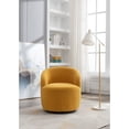 thumbnail image 5 of Jopath Swivel Accent Armchair, Barrel Chair With Black Powder Coating Metal Ring Teddy Fabric Accent Chair for Living Room Bedroom Reading Waitingroom Yellow, 5 of 9