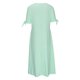 thumbnail image 5 of Vestido midi informal con cuello en V y pliegues para mujer - Vestido de poliéster de manga corta con encaje de colores lisos y patchwork para todas las estaciones, 5 of 6
