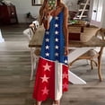 thumbnail image 2 of ibuvkizy Womens 4th of July Maxi Dresses Clearance Casual Independence Day Dress for Women Stars Graphic Sleeveless Dresses Trendy Red White Blue V Neck Summer Dresses for Women 2024 Red M, 2 of 5