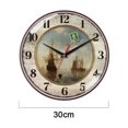 thumbnail image 2 of Patrón de bambú en la sala de estar y reloj mudo con dibujo de moda con vetas de madera, 2 of 5