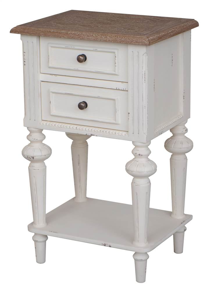 Ashbury Perles Oak Veneer Twodrawer Side Table