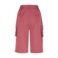 thumbnail image 6 of LEBONYARD Linen Wide Leg Pants Women Cool Summer,Capris Womens Pants with Pockets Loose Casual Dressy Lightweight Ladies Baggy Cargo Shorts Capris for Hiking Pink XXXL, 6 of 9