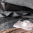thumbnail image 3 of Exclusivo Mezcla Gray King Quilt Set, Weave Pattern Ultrasonic Lightweight Bedspreads, Soft Coverlets Bedding Set with Pillow Shams, 3 of 6