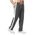 thumbnail image 5 of oqasdz Mens Pants Solid Color Winter Thermal Straight Leg Lightweight Sports Stretch Lined Trousers with Drawstring Casual Relaxed Cozy Dailywear, 5 of 6