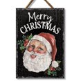 thumbnail image 4 of My Word! Merry Christmas W/ Santa Slate Impressions Wall or Door Hanging Welcome Sign. Christmas Holiday Rustic Farmhouse Home Decor for Living Room, Dining Room Kitchen, Bedroom Large: 8"x11.25", 4 of 5