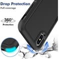 thumbnail image 3 of for iPhone X/iPhone Xs Case: Dual Layer Protective Heavy Duty Cell Phone Case Shockproof Rugged Bumper Tough with Screen Protector - Military Grade Drop Tested for Appple iPhone X/iPhone Xs, Black, 3 of 9