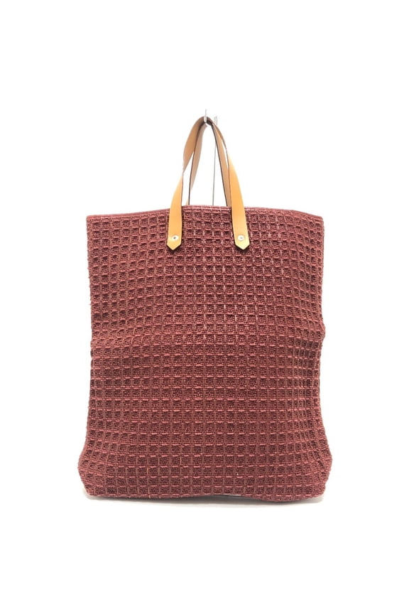 Pre-Owned HERMES Amedaba GM Bag Handbag Tote Canvas Women's Brown (Good)