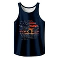 thumbnail image 2 of Mens Tank Top Funny Sleeveless Crewneck Graphic T Shirts Casual Beach Summer Athletic Muscle Lightweight Vest Dark Blue XXL, 2 of 3