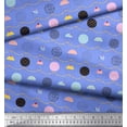thumbnail image 3 of Soimoi Blue Georgette Viscose Fabric Cookies & Cupcake Food Decor Fabric Printed Yard 42 Inch Wide, 3 of 3
