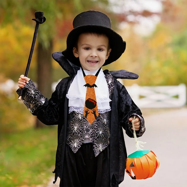 3 piezas de corbata de Halloween decorativa con calaveras de Halloween, murciélagos, calabazas, corbata para hombres y mujeres, disfraz de fiesta de Halloween