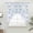 Blue, variant on Green Flower Swag Curtains for Kitchen/Bedroom/Living Room, Watercolor Floral Botanical Line Drawing Print Scalloped Curtains 63 Inch Long, Window Swag Topper Curtains Valances 2 Panels Set 36"x63"