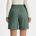 thumbnail image 5 of Causal Shorts for Women Drawstring Elastic High Waist Pleated Shorts Summer Beach Vacation Shorts with Pockets, 3XL, 5 of 6