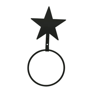 Home Decorative Indoor Black Star Design - Towel Ring