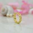 thumbnail image 4 of Full eternity vine wedding band Filigree gold plated silver ring wedding band hollow-out ring Inspired leaf ring Floral stackable matching ring, 4 of 8