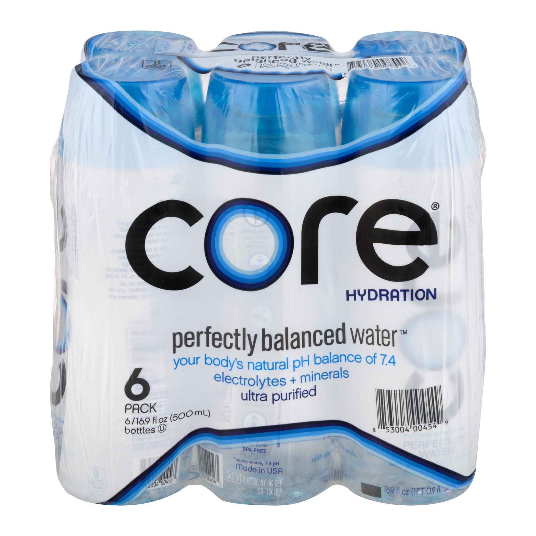 Core Hydration Ultra Purified Perfectly Balanced Water, 16.9 Fl. Oz., 6