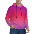 thumbnail image 2 of Pofeuu Light Purple Glitter Print Mens Casual Hooded Collar Drawstring Hoodies Pullover Sweatshirts Casual Long Sleeve Shirts-3X-Large, 2 of 7