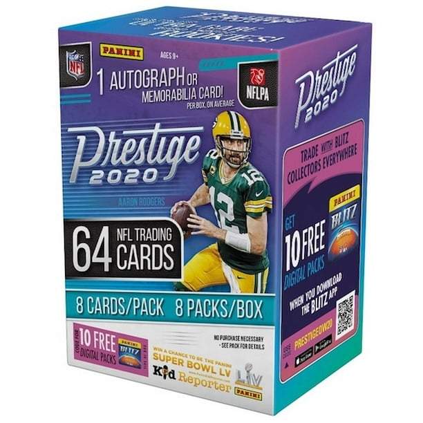 2020 Panini Prestige Nfl Trading Cards Blaster Box 64 Cards Total 1 Autograph Or Memorabilia 8 Rookies 5 Inserts 3 Parrallels Per Box Walmart Com Walmart Com