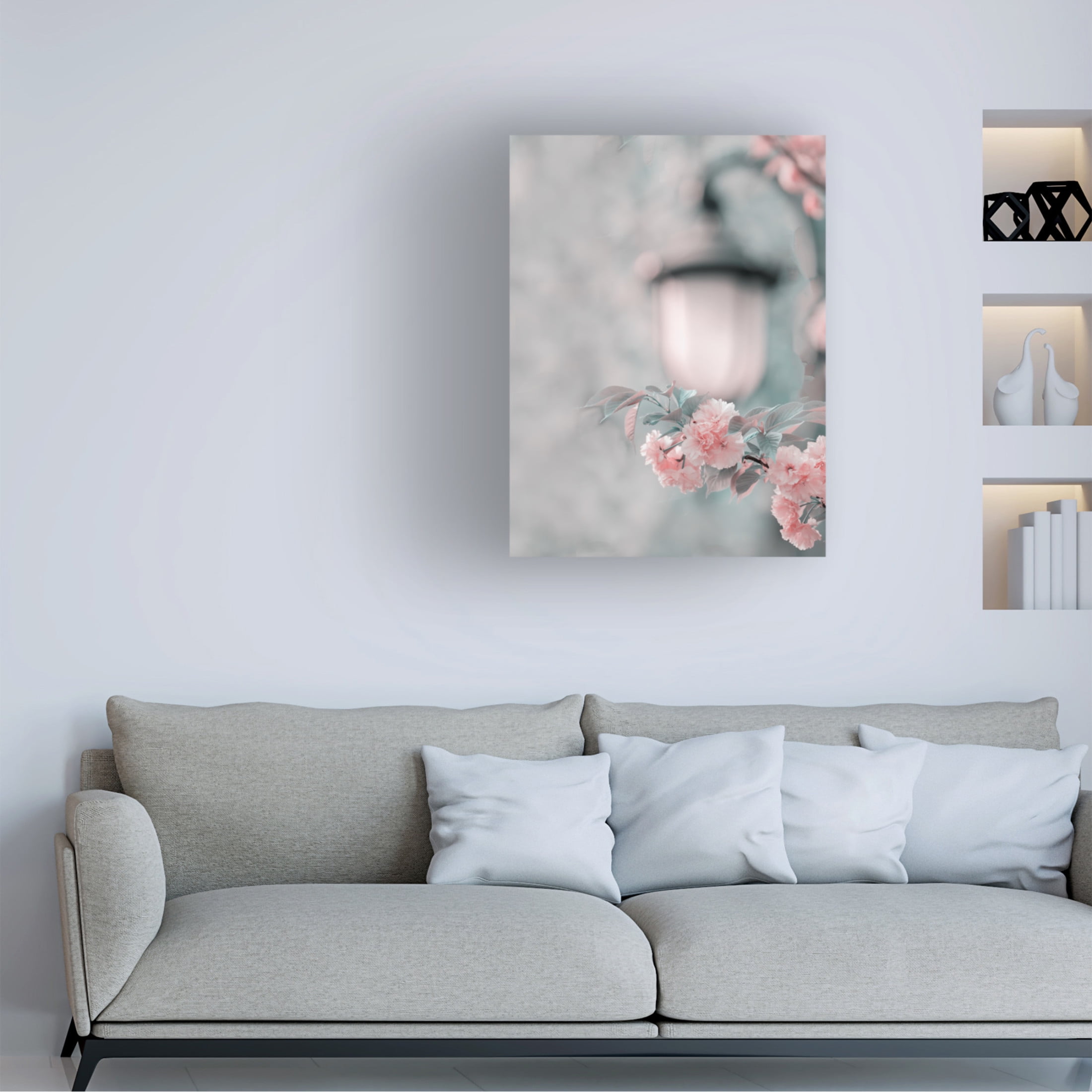Trademark Fine Art Betty Liu Cherry blossom under street lamp Canvas Wall Art