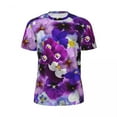 thumbnail image 4 of T Shirt For Men Purple Flower Power T-Shirt Pretty Floral Hippie Sportswear T-Shirts Short Sleeve Qu, 4 of 7