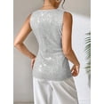thumbnail image 2 of Women's Sequin V-Neck Tank Top Party Style Sleeveless Top, 2 of 6