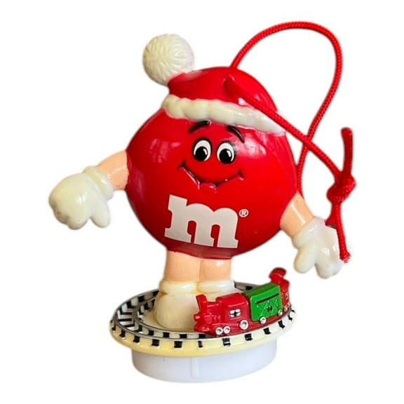 Ornament Red M&M M & M PVC Santa Holiday Figure Figurine Charm Dangler New 3”